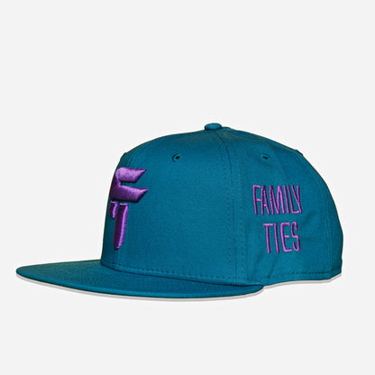 Family Ties™ FT™ Logo Snapback – Teal & Purple (Ilyas Hassan Edition)